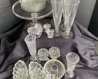 Princess House Flatware Holders 5 Vases Cake Stand Beer Glasses