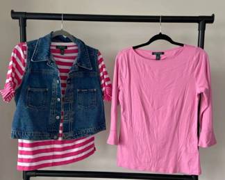 Ralph Lauren Jean Vest Striped Short Sleeve Long Sleeve All Large