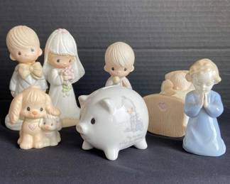 Precious Moments Figurines Vintage Little Boy Praying Porcelain