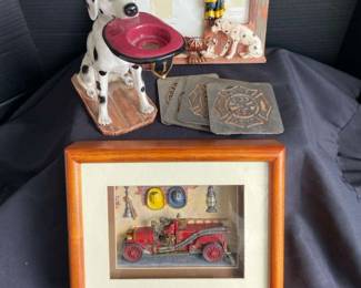 Red Hats Of Courage Picture Dalmation Figure Coasters Frame