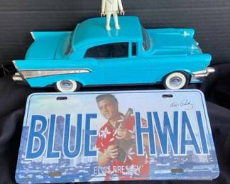 1957 Chevy Collectible Car Elvis Metal License Plate Decor
