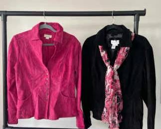 Christopher Banks PinkL Live A Little BlackXL Leather Jackets With Scarf