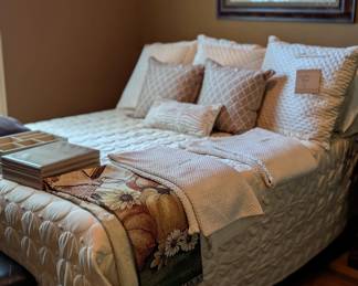 Queen size bed and bedding