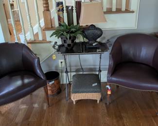 Leather club chairs