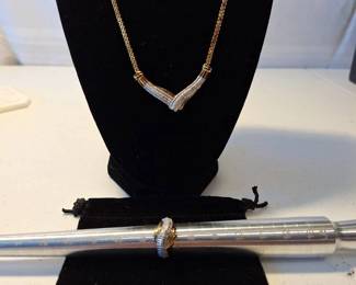 Matching Necklace, Earrings And sz 7 Ring