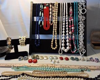 More Beads Necklaces, Clip On Earrings And Bracelets