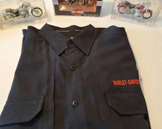 XL Harley Davidson Long Sleeve Button Shirt, HD die Cast Replica