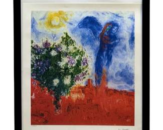 Marc Chagall “Couple Above St. Paul" Lithograph

