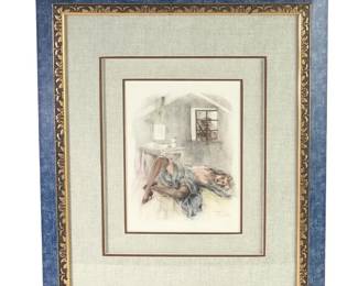 Signed Chimot Exotic Nude Impressed Lithograph
