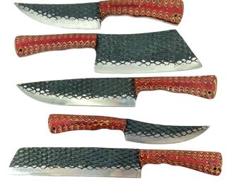 5pc Hand Forged Steel Kitchen Knife Collection
