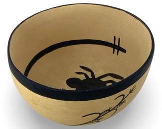 Hopi-Tewa Signed Derrick Claw Pottery Bowl
