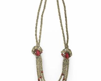 Magnificent Art Nouveau Silver Gemstone Necklace
