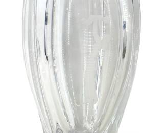 Signed Skruf Etched Swedish Crystal Vase
