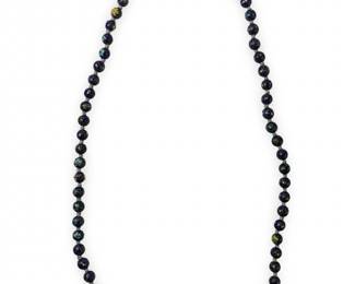 Vintage Cobalt Blue Enamel Cloisonné Bead Necklace
