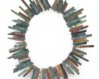 Retro Graduated Agate Stick Bib Choker Necklace
