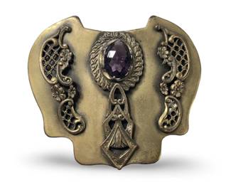 Antique Victorian Art Nouveau Amethyst Brooch
