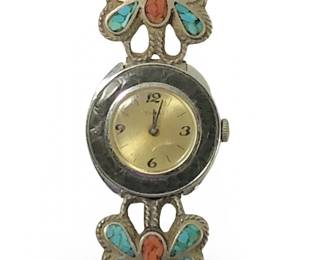 Native Timex Silver Turquoise Inlay Watch Tip

