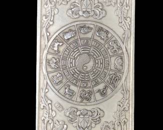 Vintage Chinese Marked Silver Rat Zodiac Bar
