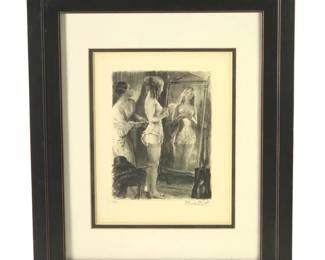 Signed P. Emile Becat Exotic Nude Drypoint Etching
