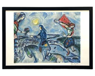 Marc Chagall “Lovers in Paris" Lithograph
