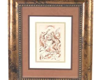 Signed THB Benton Saturday Night Lithograph
