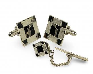 Swank Mid Century Sterling Square Cufflinks Set
