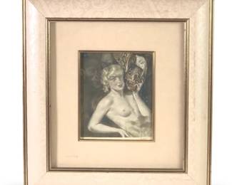 Signed Chimot My Priscilla Impressed Lithograph
