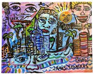 Signed James Stonikas Acrylic on Canvas Panel

