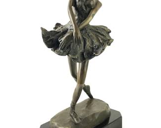 Signed Degas Bronze Ballerina Dancer
