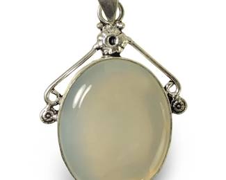 Vintage Sterling Silver Chalcedony Pendant
