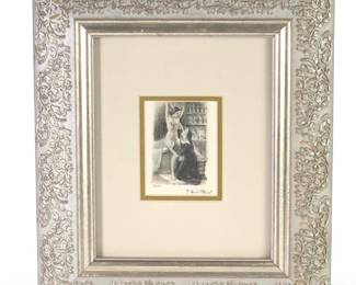 Signed P. Emile Becat Exotic Nude Drypoint Etching

