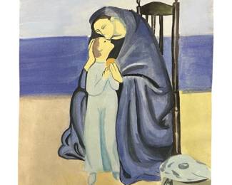 Attributed Signed Picasso “Motherhood" Gouache
