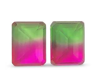 (2) Large Watermelon Tourmaline Loose Gemstones
