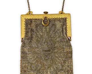 Vintage Steel Beaded Mesh Purse
