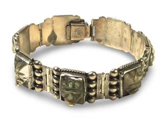 Vintage Mexico Sterling Abalone Aztec Hinge
