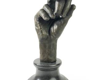 Signed Rodin The Hand of God Bronze Sculpture
