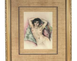 Signed Chimot Exotic Nude Impressed Lithograph
