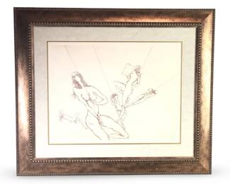 Signed Dan Mitra 5 Nudes Etching
