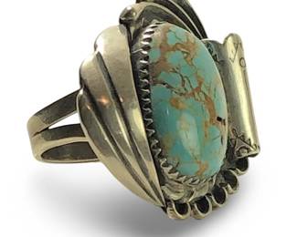 Herbert J. Aguayo Sterling Native Turquoise Ring
