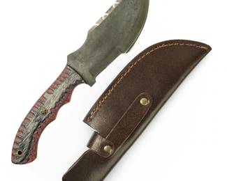 Custom Genuine Damascus Tracker Knife W/Sheath
