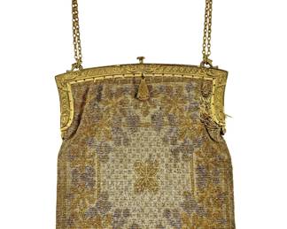 Antique Art Deco Steel Beaded Mesh Purse
