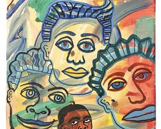 Vibrant Signed James Stonikas Acrylic on Canvas
