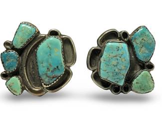 (2) Awesome Native American Silver Turquoise Rings
