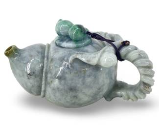Carved Chinese Jadeite Teapot
