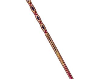 Artistic Carved Multicolored Wooden Cane
