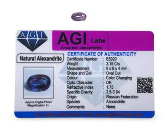 3.15Cts Oval Cut Loose Alexandrite Gemstone
