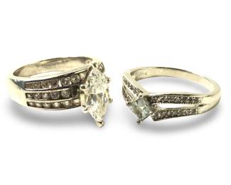 (2) Breathtaking Sterling Silver CZ Rings
