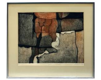 AP Signed Dorothy Stratton “Wall" Aquatint Etching
