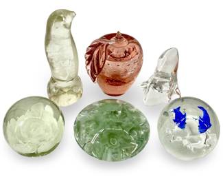 6pc Art Glass Paperweight Collection
