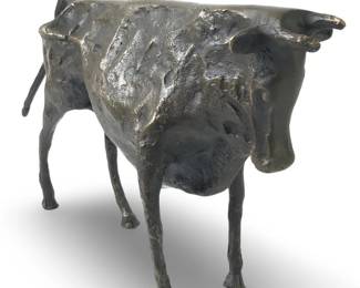 Signed Picasso Bull Bronze Sculpture

